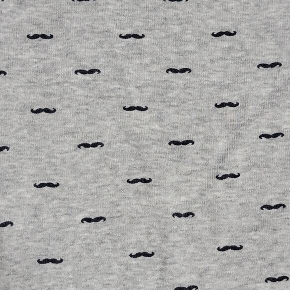 Carter's Infant Grey Receiving Blanket w/ Mustaches - OS 31" X 37" - Picture 2 of 5